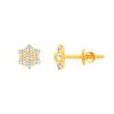 22k Yellow Gold Cubic Zirconia Stud Earrings with gold weight of 1.738g